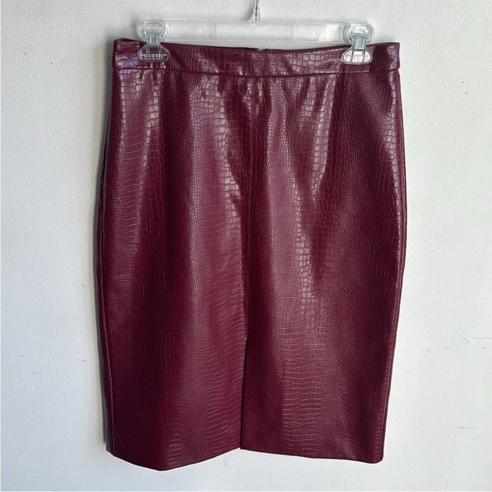 Anthropologie Sunday In Brooklyn Maxine Faux Leather Skirt Sz Sm Petite